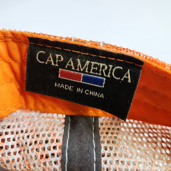 Medallion Truckers Hat Cap Snapback Cap America Brown Orange Mesh Back - Picture 9 of 9